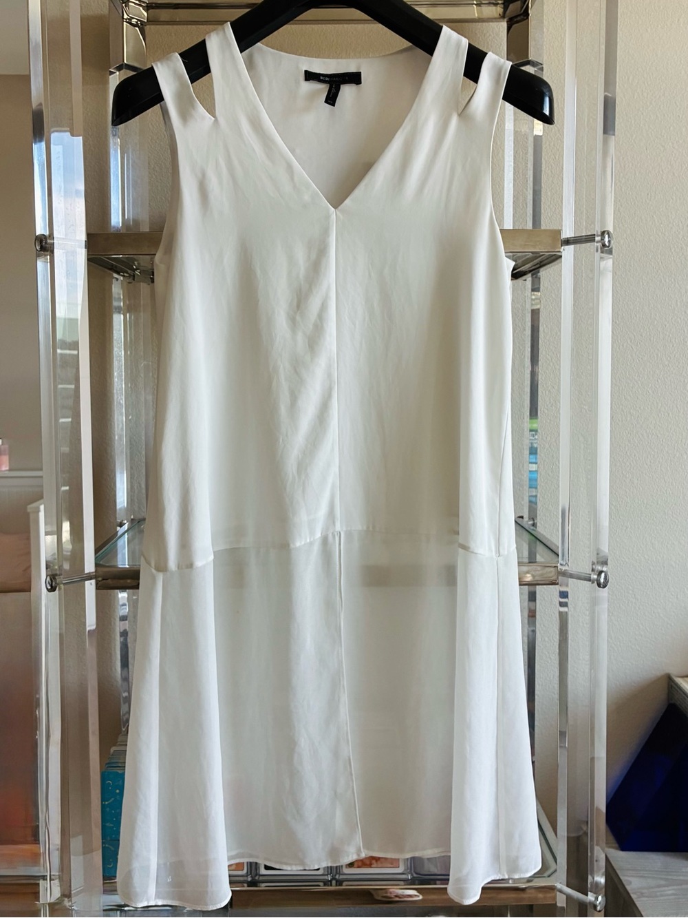 BCBGMAXAZRIA XS White Sleeveless Long Top / Tunic